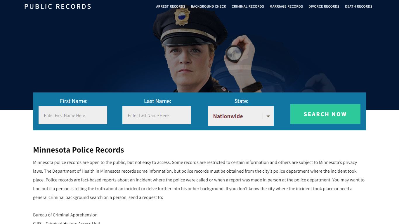Minnesota Police Records | Get Instant Reports On People