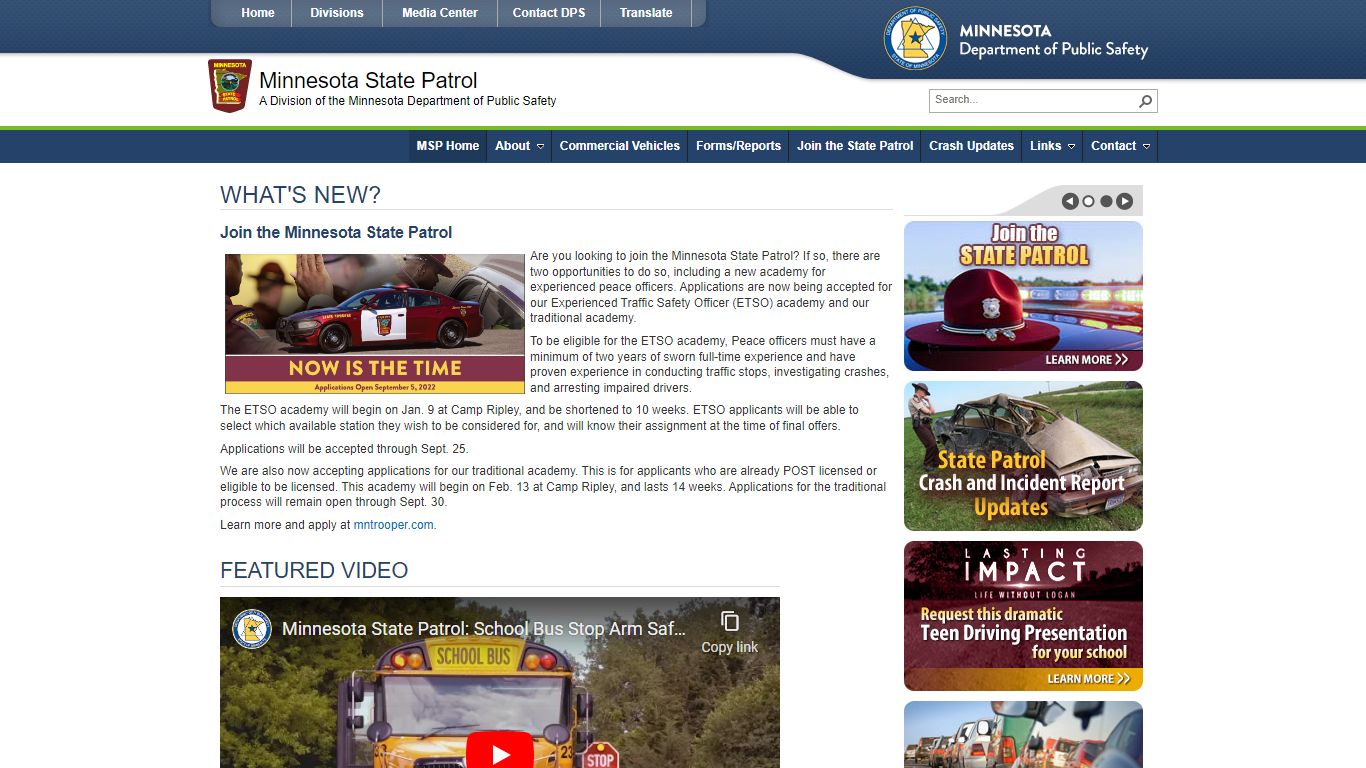 MSP Home - Pages - Minnesota State Patrol - Home